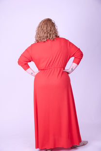 שמלת אני נינה ארוך -  אדום ואפל