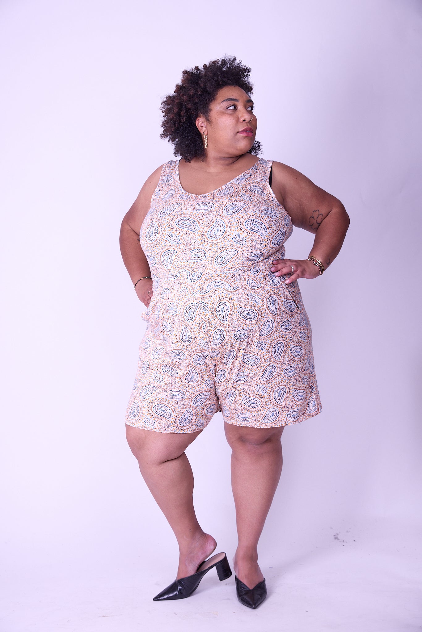 אוברול אמבוש- כתום כחול פייזלי