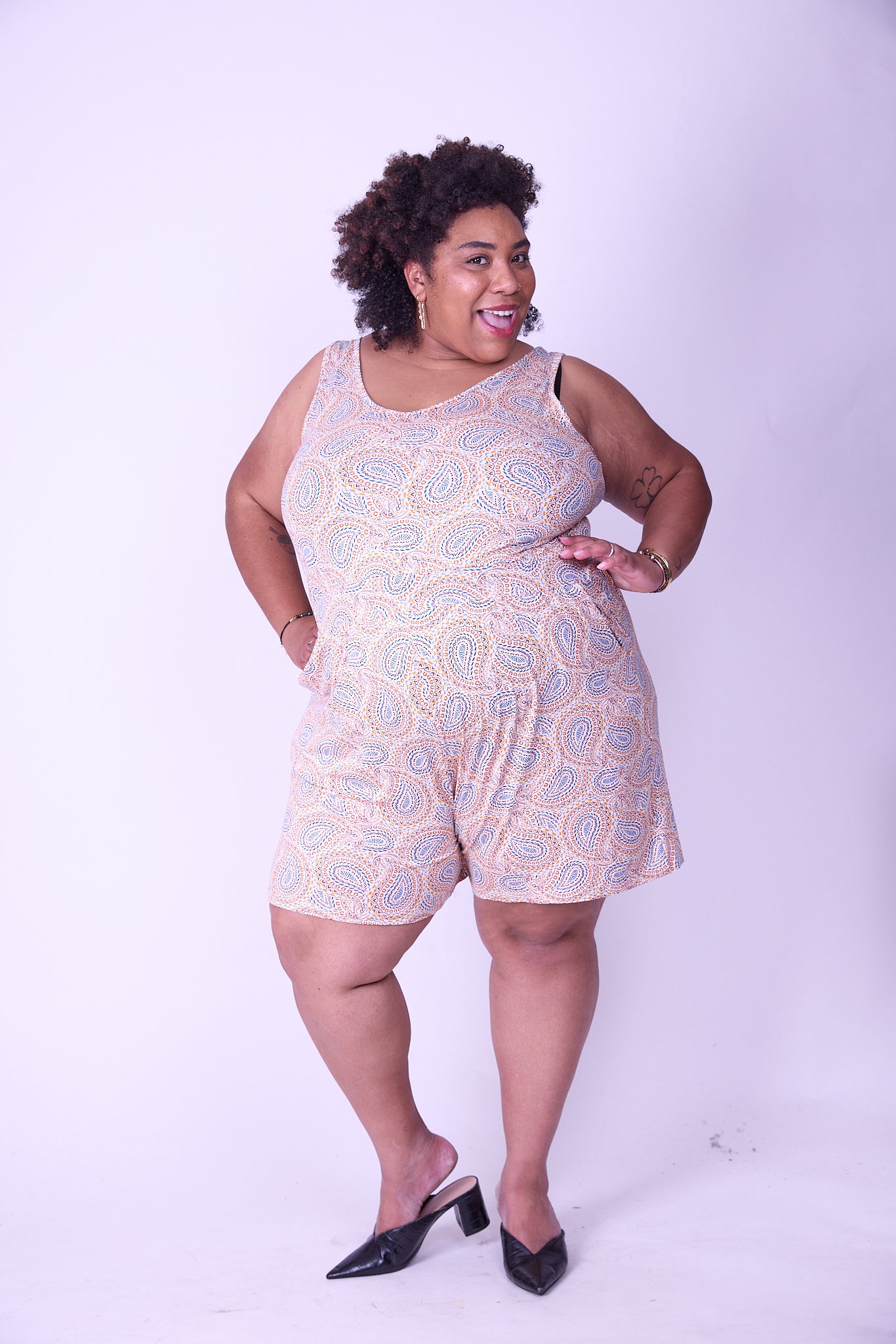 אוברול אמבוש- כתום כחול פייזלי