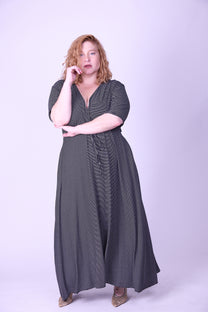 שמלת אני נינה - פסים שחור לבן