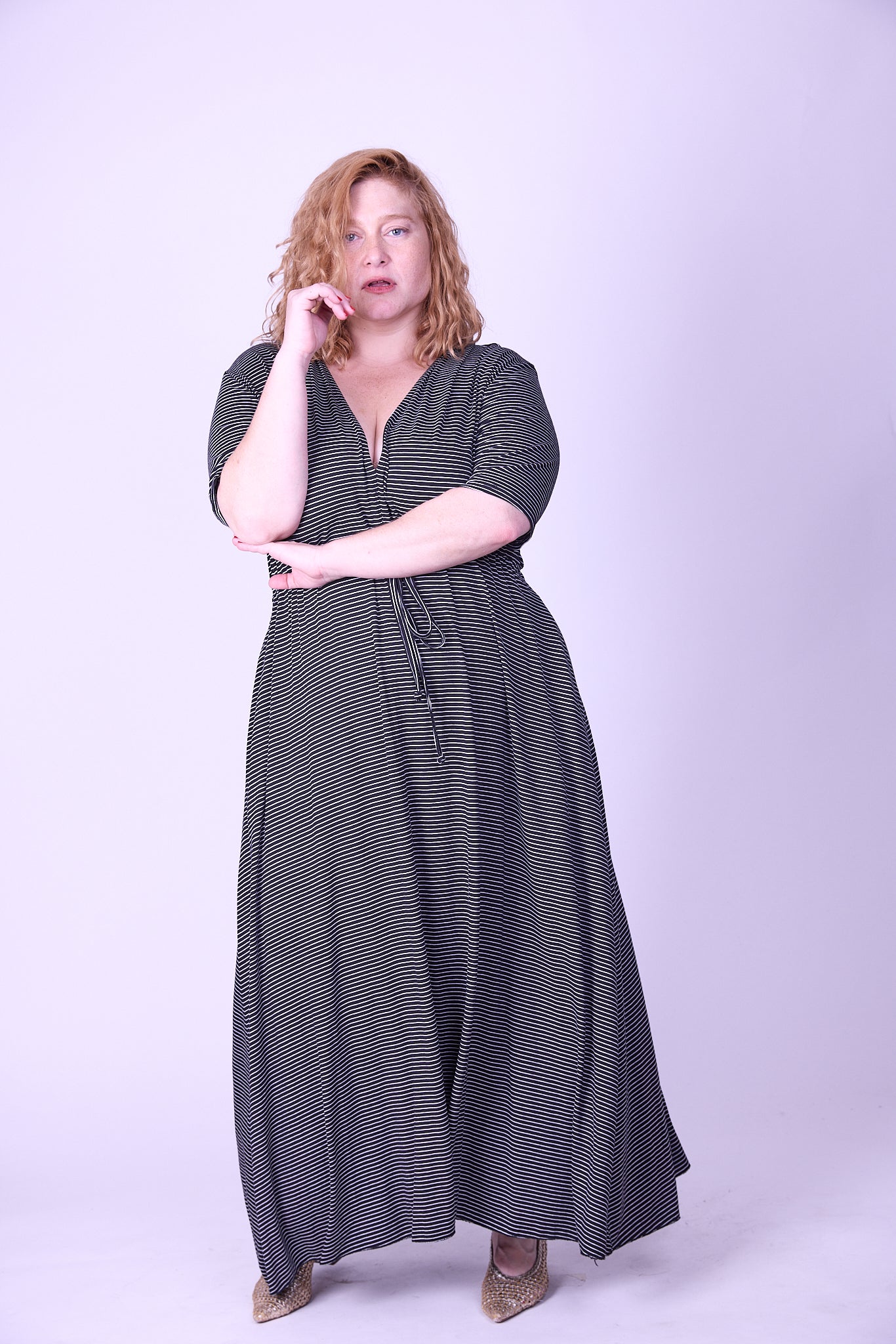 שמלת אני נינה - פסים שחור לבן