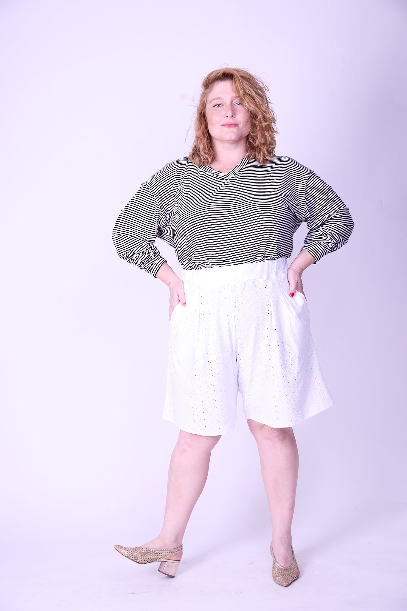 מכנסי החלומות - לבן תחרה לייקרה