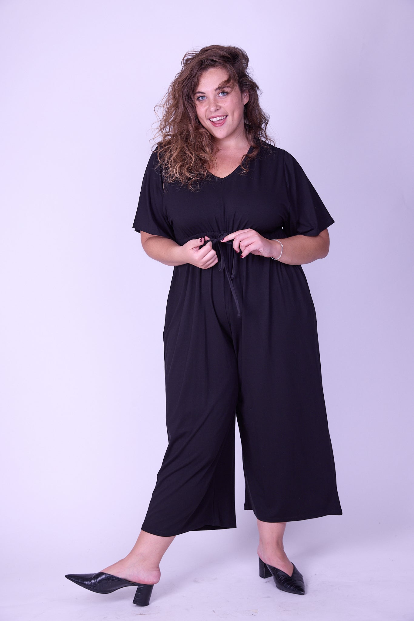 אוברול אמילי קצר -שחור