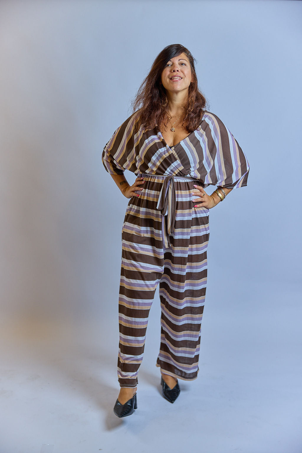 אוברול לני - רטרו פסים