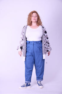 קרדיגן סריג- חברבורות אפור