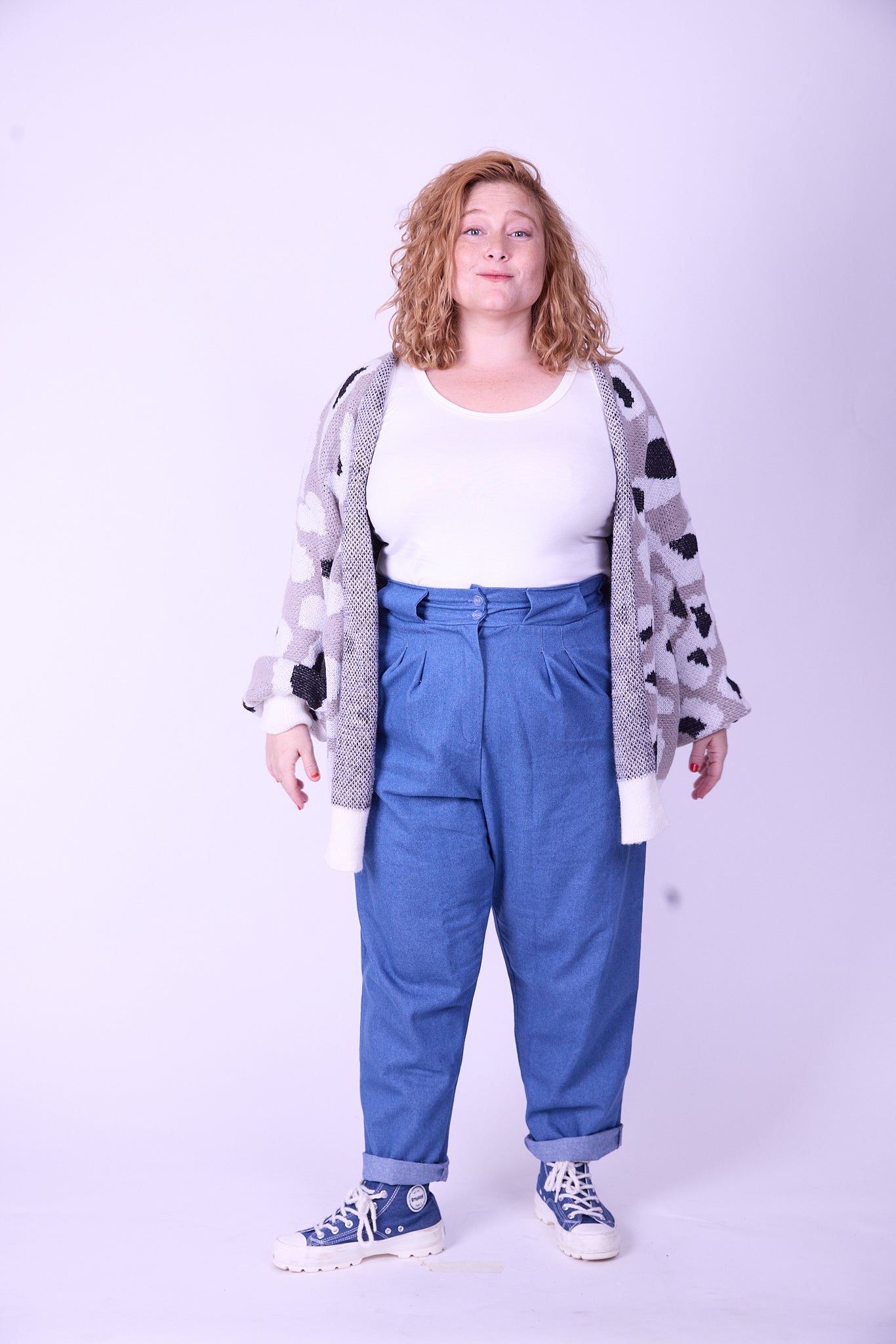 קרדיגן סריג- חברבורות אפור