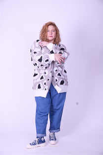 קרדיגן סריג- חברבורות אפור