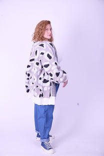 קרדיגן סריג- חברבורות אפור