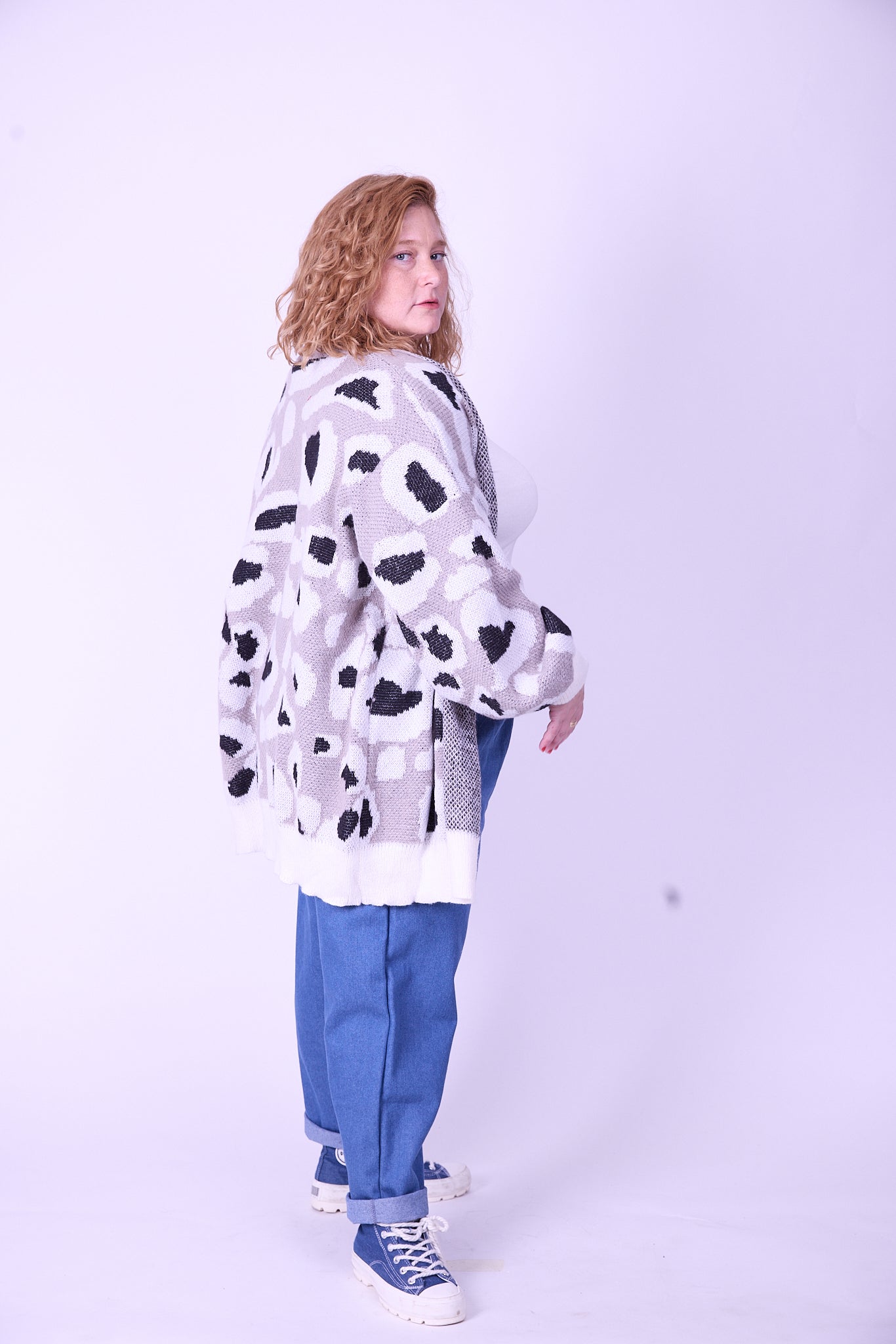 קרדיגן סריג- חברבורות אפור