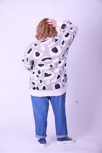 קרדיגן סריג- חברבורות אפור