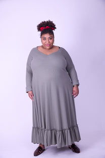 שמלת קוקו ממרוקו - ירוק זית ואפל