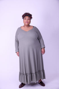 שמלת קוקו ממרוקו - ירוק זית ואפל