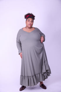 שמלת קוקו ממרוקו - ירוק זית ואפל