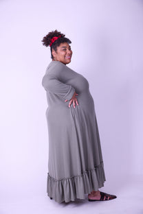 שמלת קוקו ממרוקו - ירוק זית ואפל