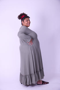 שמלת קוקו ממרוקו - ירוק זית ואפל