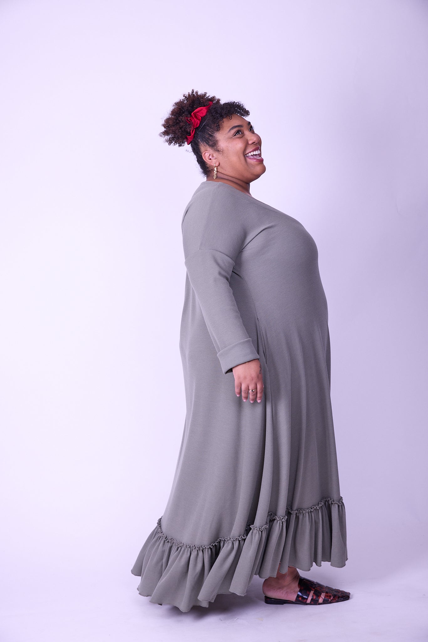 שמלת קוקו ממרוקו - ירוק זית ואפל