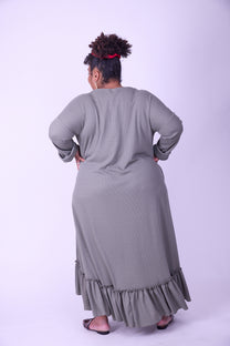 שמלת קוקו ממרוקו - ירוק זית ואפל