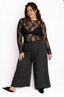 חולצת לולו - תחרה שחור