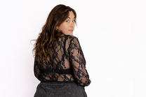 חולצת לולו - תחרה שחור