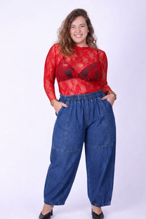 חולצת לולו - תחרה אדום