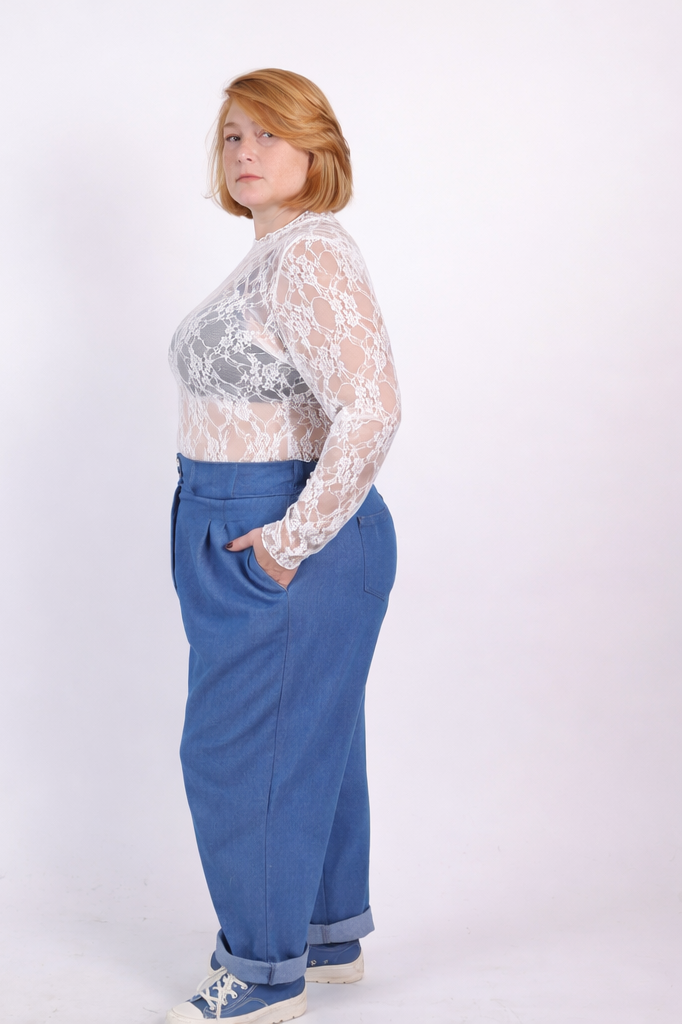 חולצת לולו - תחרה לבן