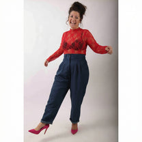 חולצת לולו - תחרה אדום