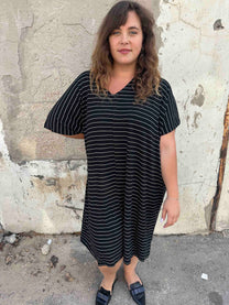 שמלת אלכוג׳ל -פסים שחור לבן