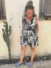 אוברול אמבוש- אפור שחור עלים