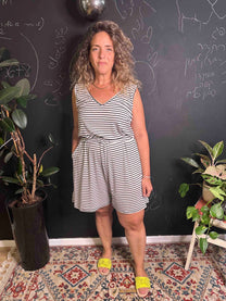 אוברול אמבוש- פסים לבן שחור