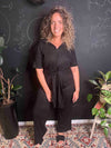 אוברול זרקתי על עצמי משהו - שחור  מוזהב