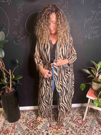 קימונו אבו אלי - מנוזברה חום