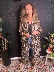 קימונו אבו אלי - מנוזברה חום