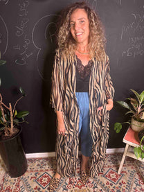 קימונו אבו אלי - מנוזברה חום