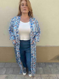 קימונו אבו אלי - פרחוני כחול