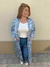 קימונו אבו אלי - פרחוני כחול