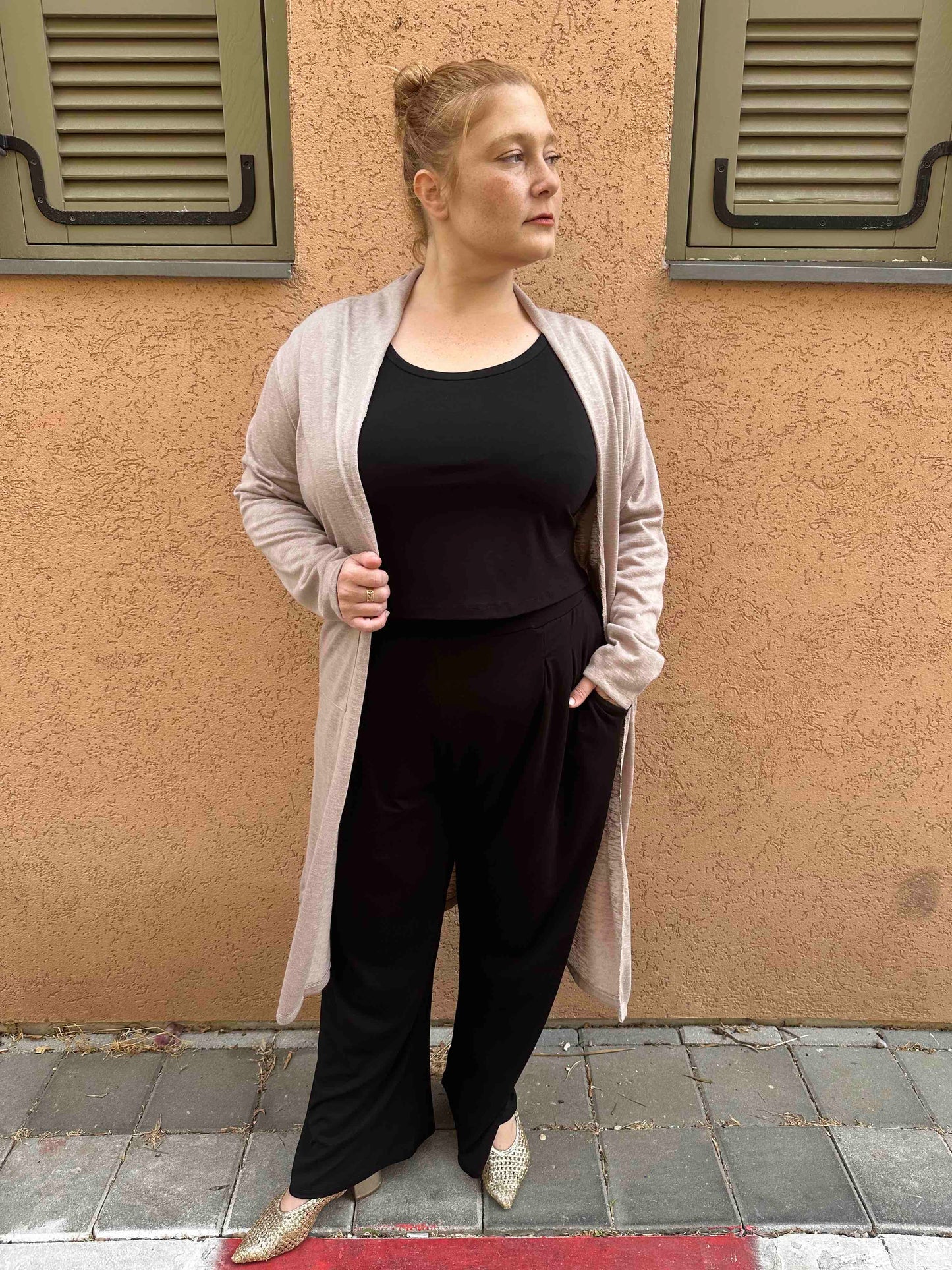 עליונית קימונו שמיכי -בג׳ סריג