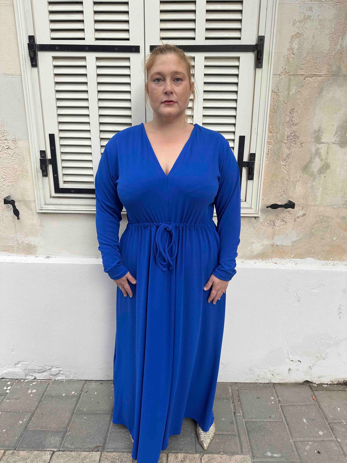 שמלת אני נינה ארוך -  כחול ריב