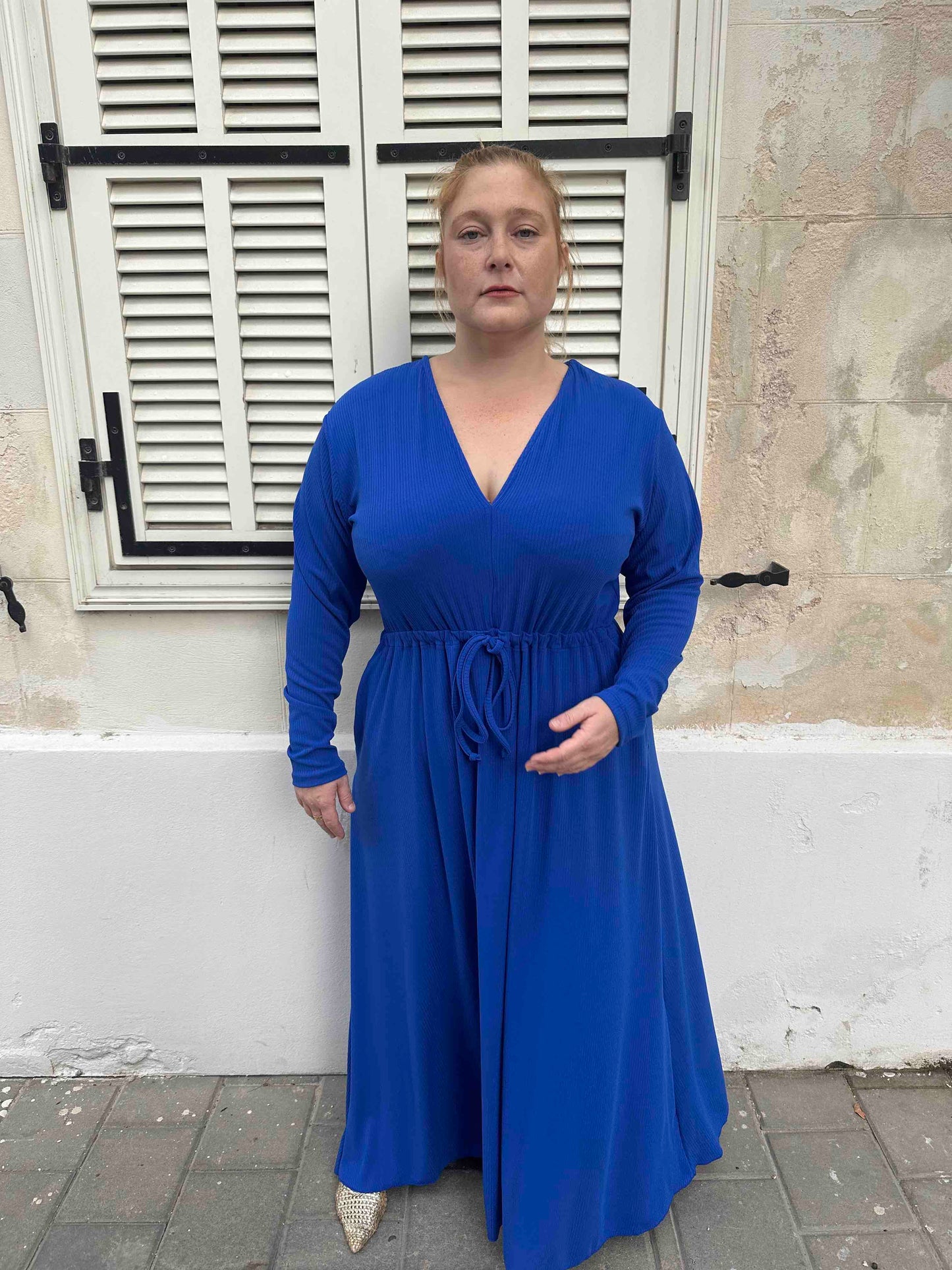 שמלת אני נינה ארוך -  כחול ריב