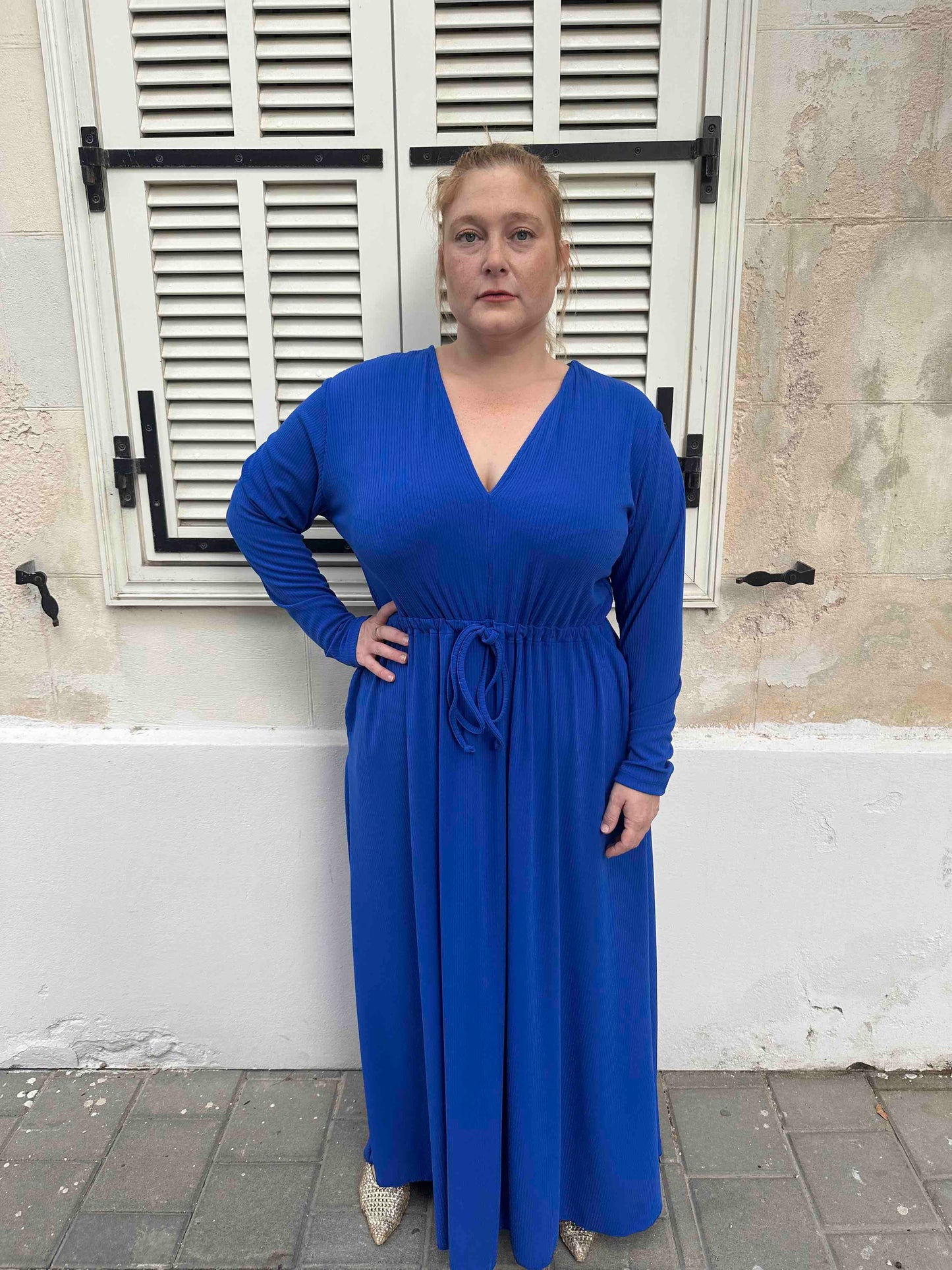 שמלת אני נינה ארוך -  כחול ריב