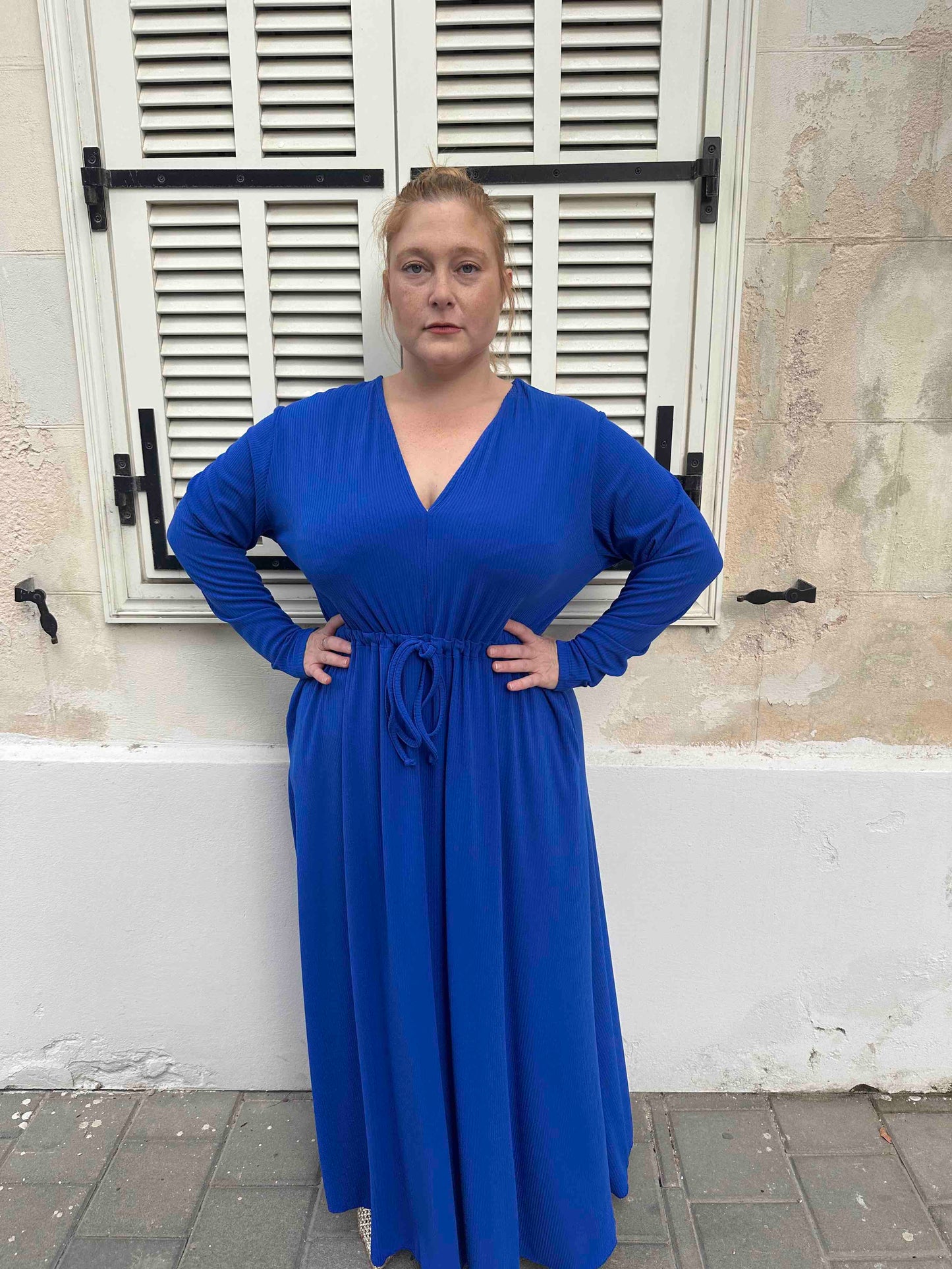 שמלת אני נינה ארוך -  כחול ריב