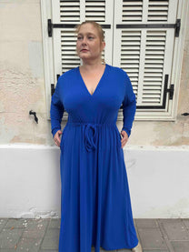 שמלת אני נינה ארוך -  כחול ריב