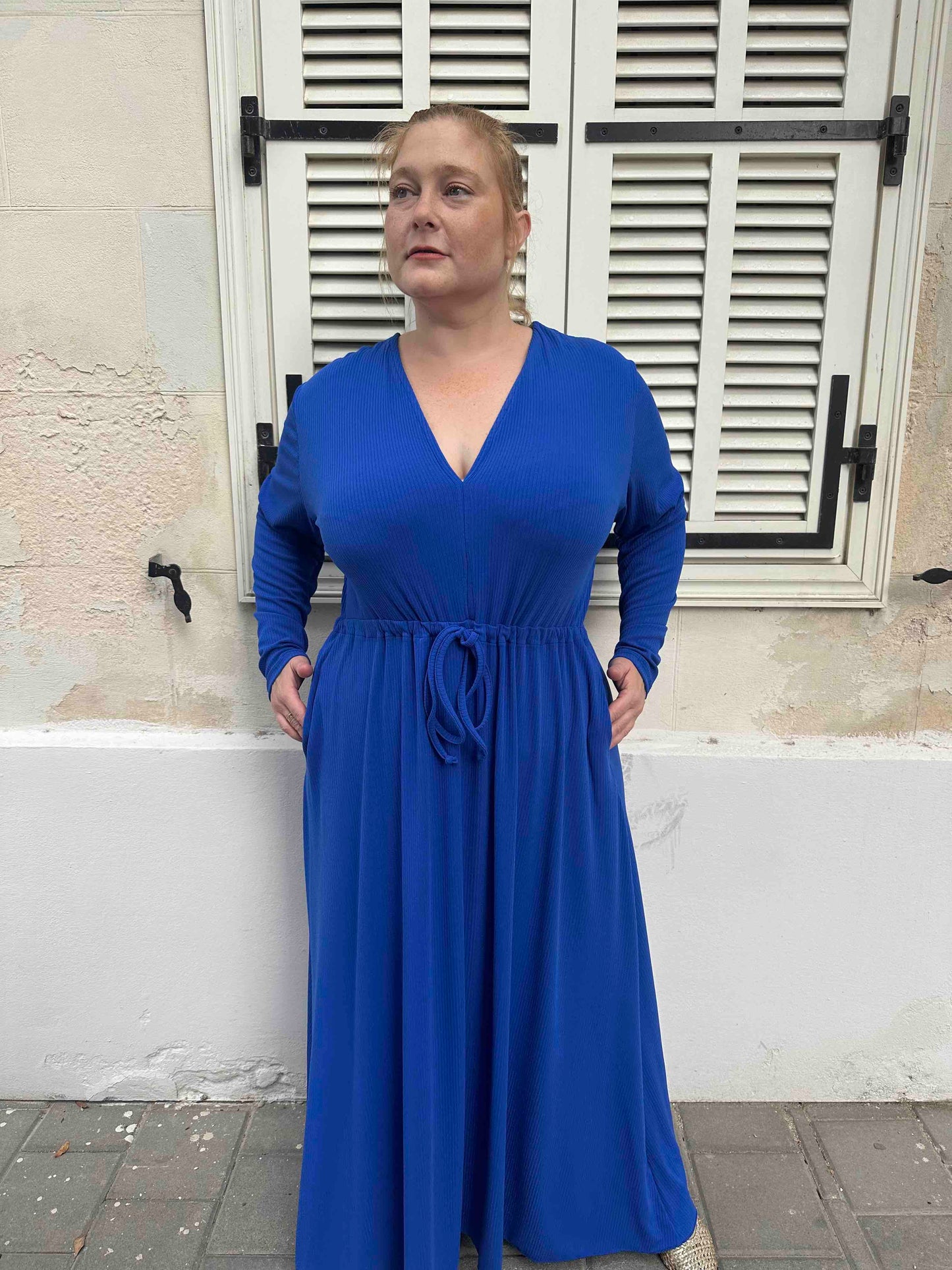 שמלת אני נינה ארוך -  כחול ריב