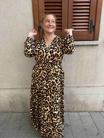 שמלת אני נינה ארוך - מנומר