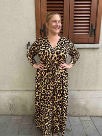 שמלת אני נינה ארוך - מנומר