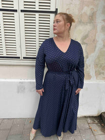 שמלת תכבסי לפעמים - כחול מוזהב