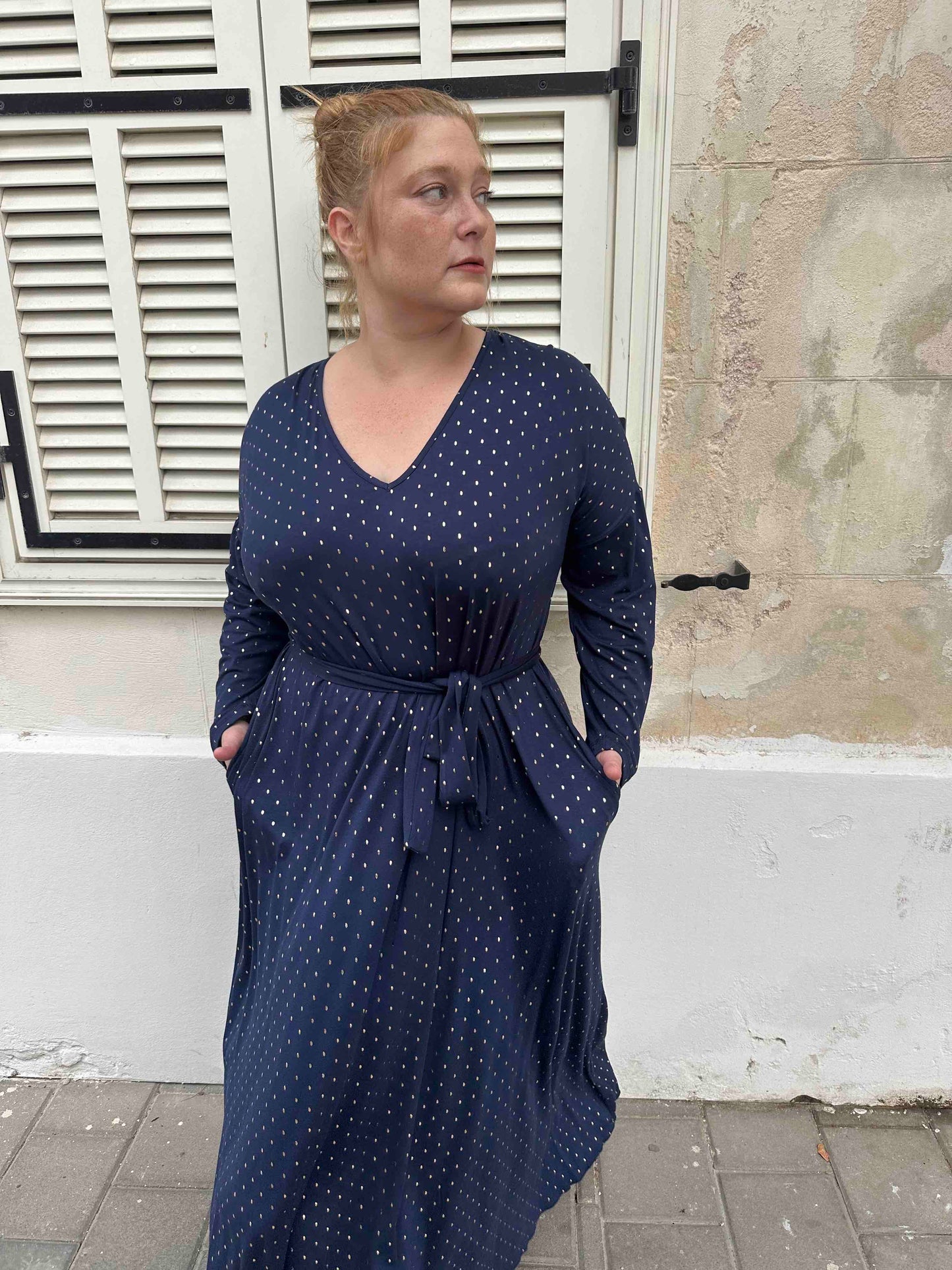 שמלת תכבסי לפעמים - כחול מוזהב