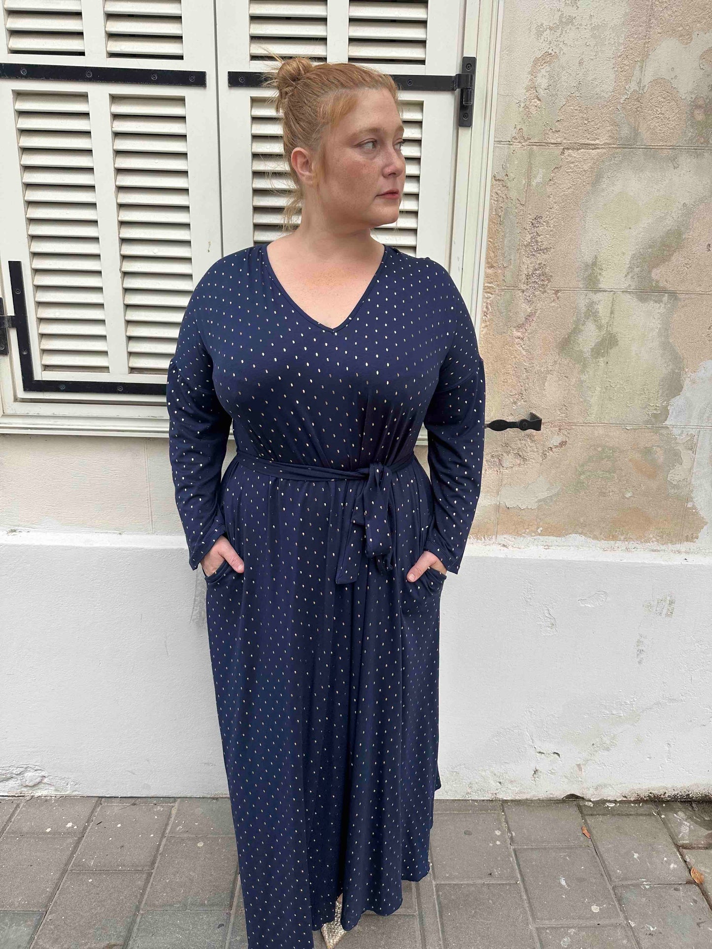 שמלת תכבסי לפעמים - כחול מוזהב