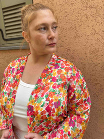 קימונו אבו אלי - פרחוני ורוד