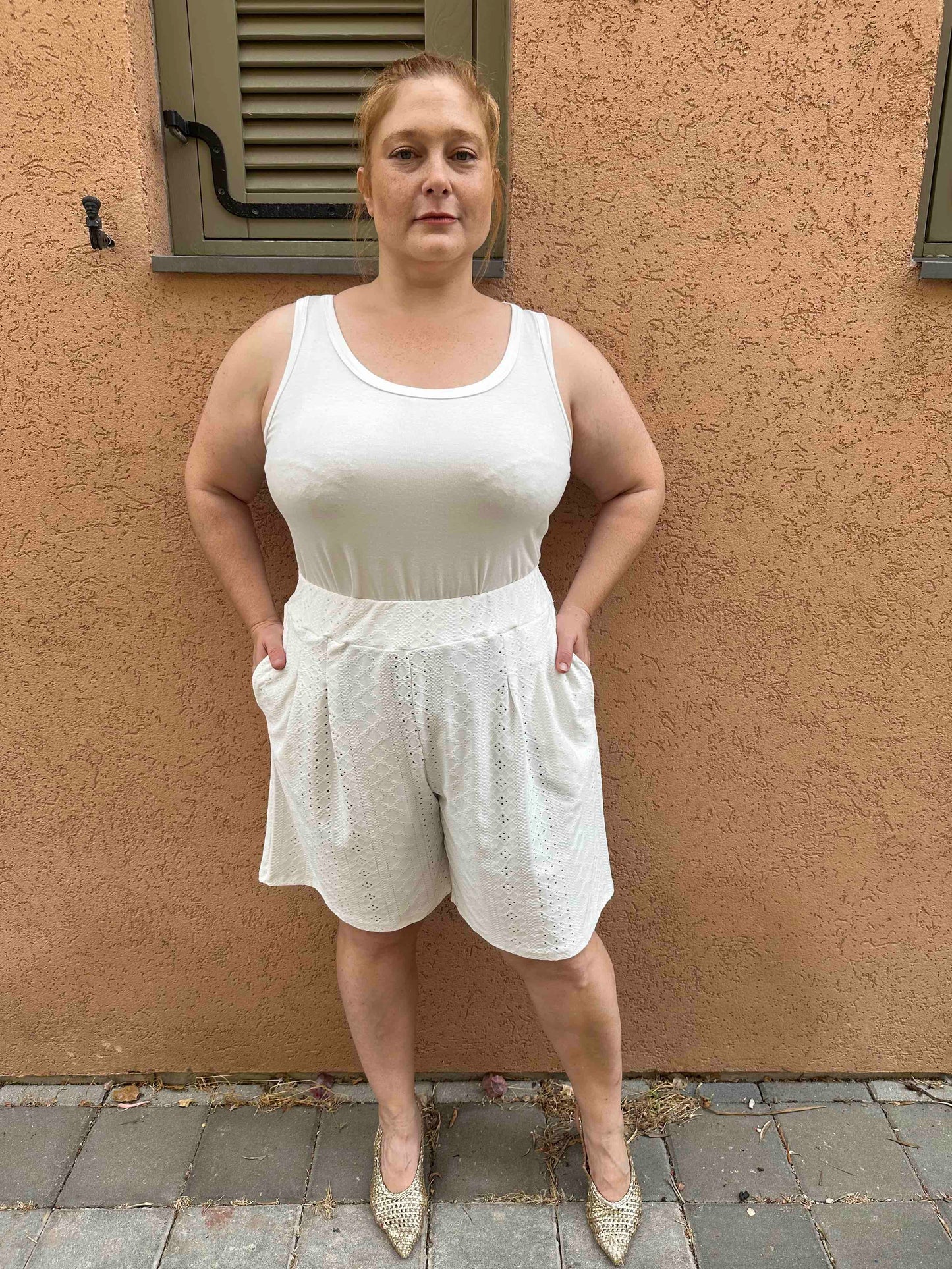 מכנסי החלומות - לבן תחרה לייקרה