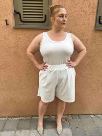 מכנסי החלומות - לבן תחרה לייקרה